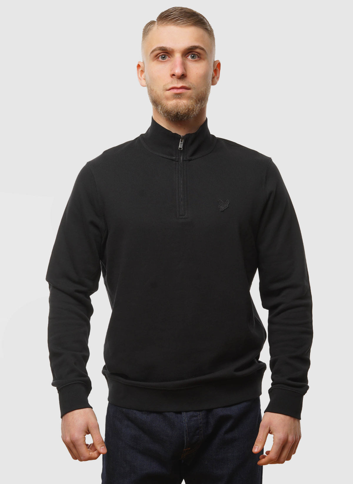 Superfine Quarter Zip Sweatshirt - Jet Black