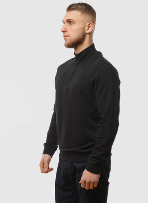 Superfine Quarter Zip Sweatshirt - Jet Black