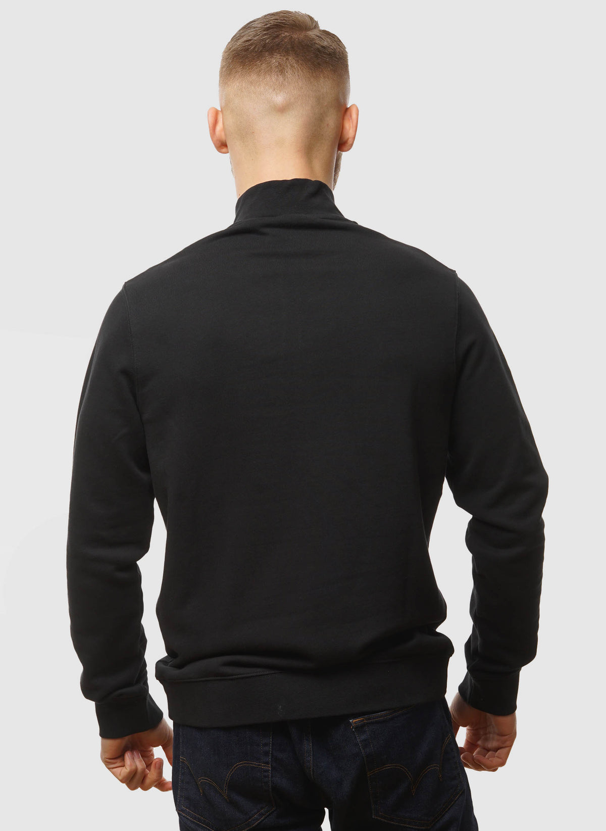 Superfine Quarter Zip Sweatshirt - Jet Black