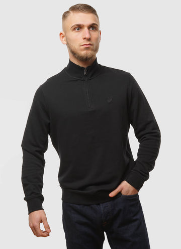 Superfine Quarter Zip Sweatshirt - Jet Black