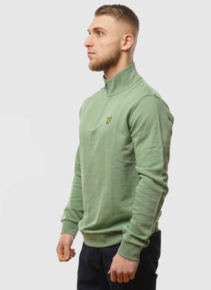 Loopback 1/4 Zip Sweatshirt - Smoke Green