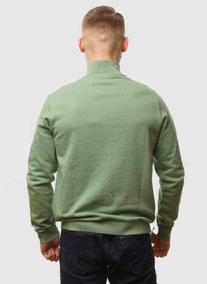 Loopback 1/4 Zip Sweatshirt - Smoke Green