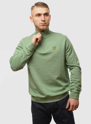 Loopback 1/4 Zip Sweatshirt - Smoke Green