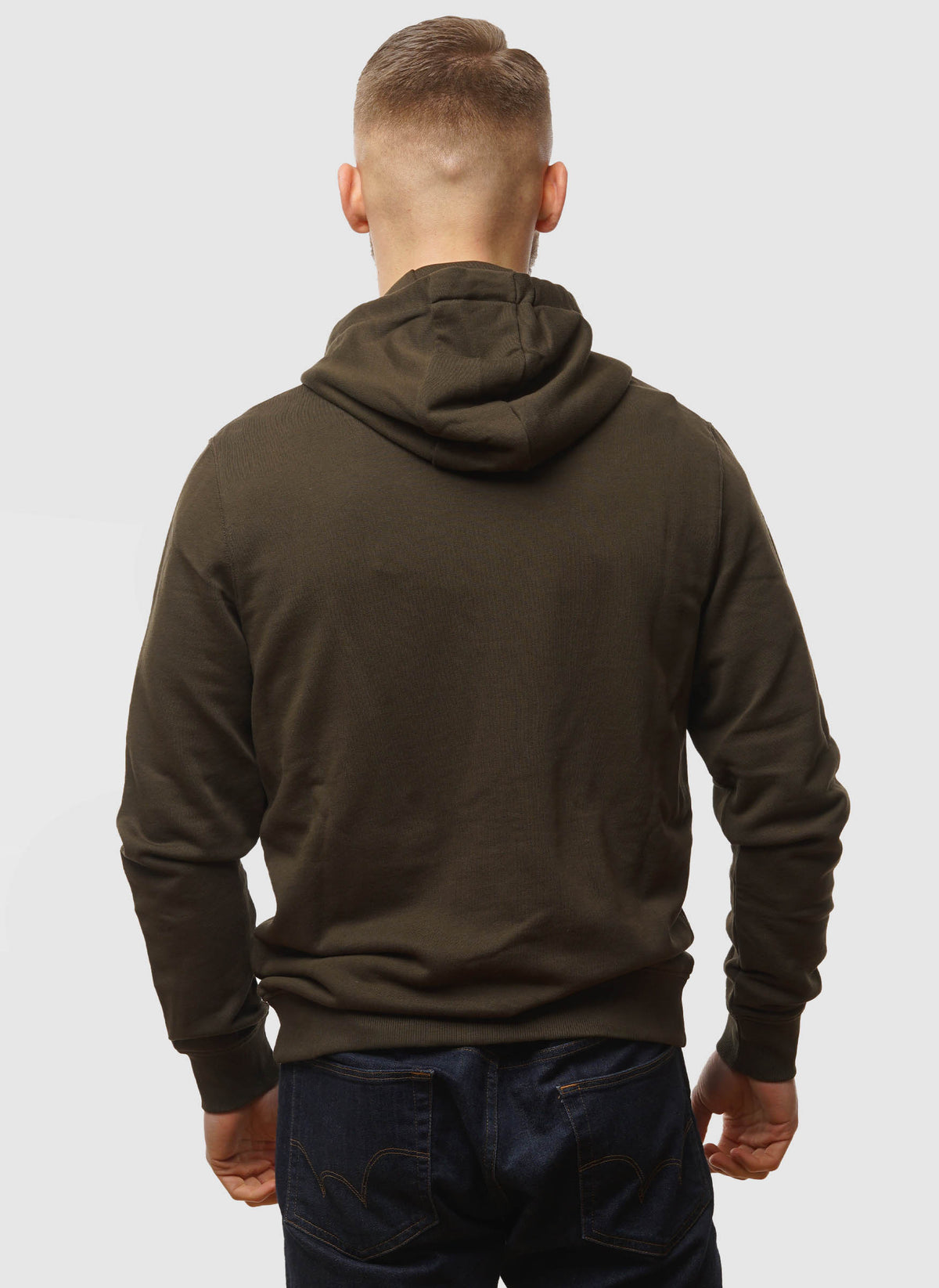 Zip Through Hoodie - Olive