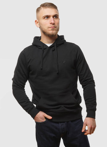 Tonal Eagle Pullover Hoodie - Jet Black