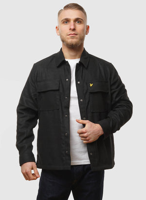 Brushed Overshirt - Jet Black