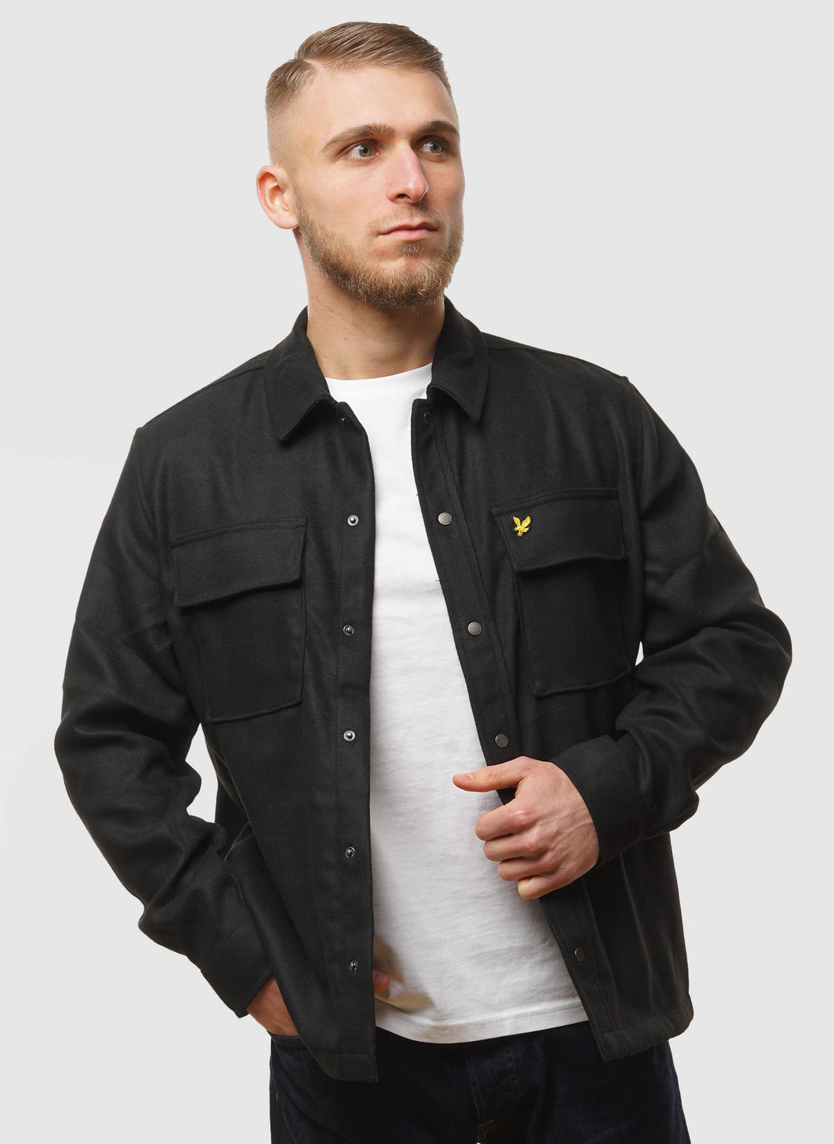 Brushed Overshirt - Jet Black