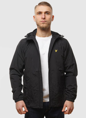 Zip Through Hooded Jacket - Jet Black