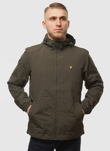 Zip Through Hooded Jacket - Olive