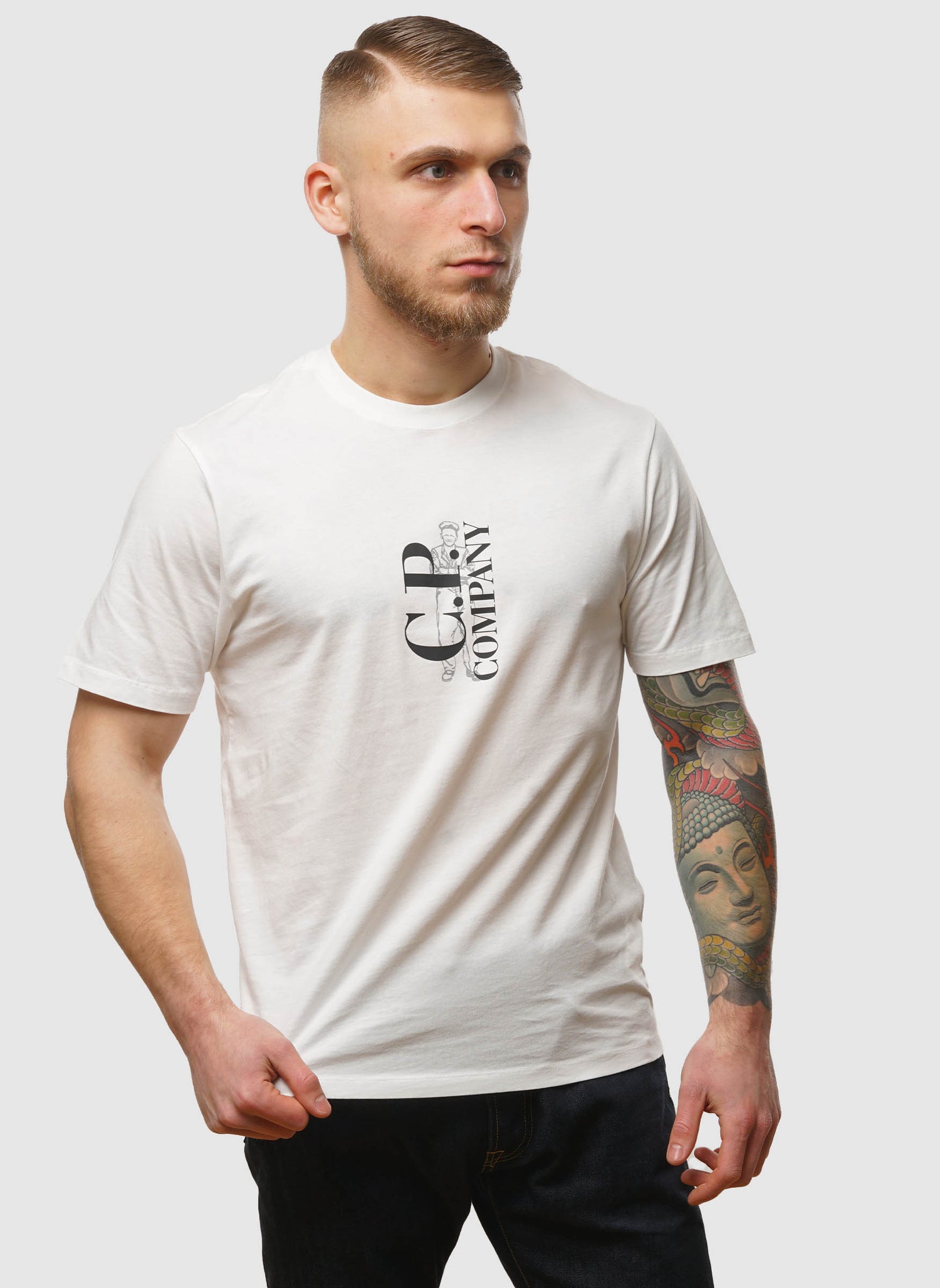 Vertical Logo Jersey T-Shirt - Gauze White