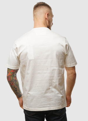 Mercerized Twisted Embroidery T-Shirt - Gauze White