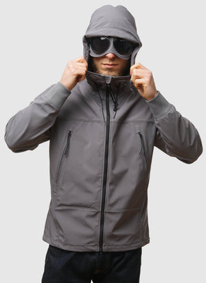 C.P. Shell-R Hooded Goggle Jacket - Smoked Pearl