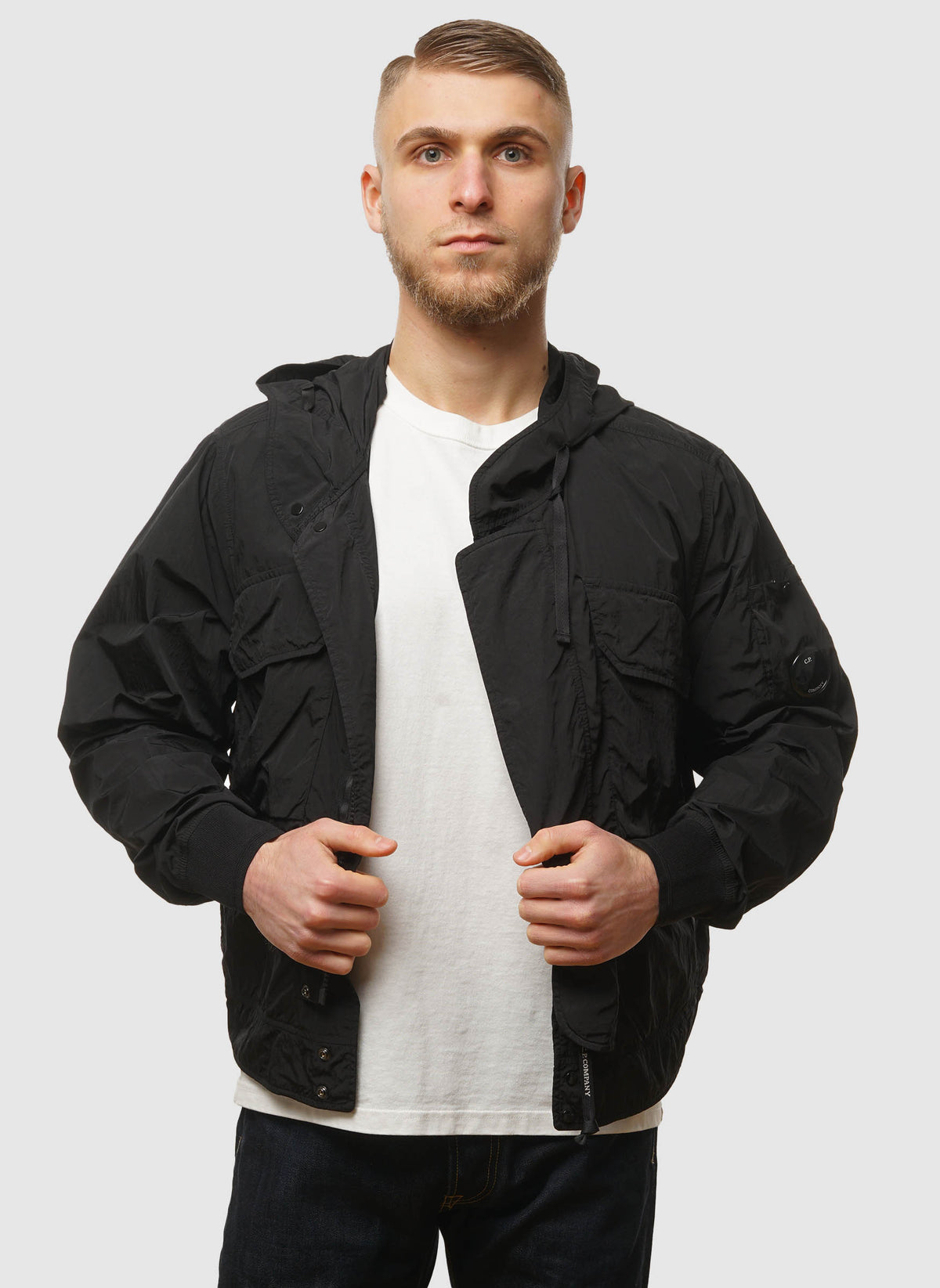 Chrome-R Lens Hooded Jacket - Black