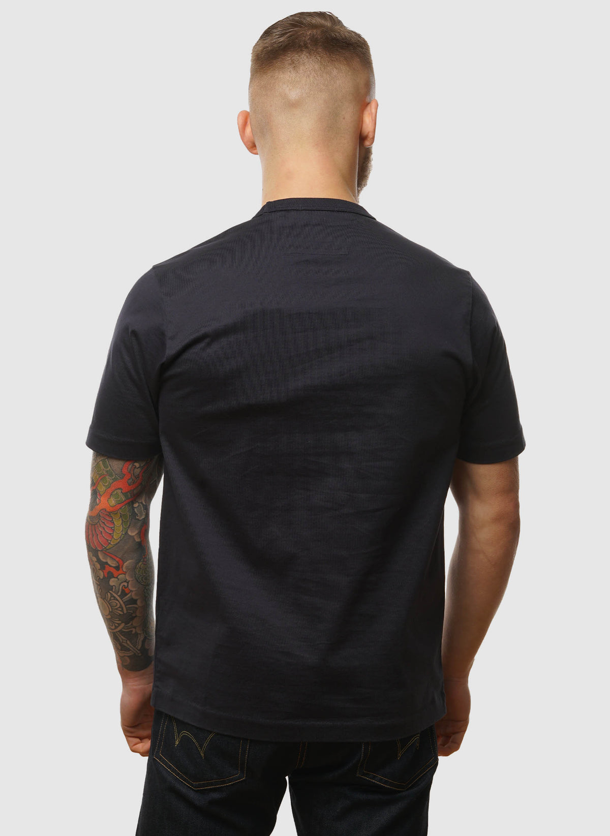 Mercerized Twisted Embroidery T-Shirt - Total Eclipse