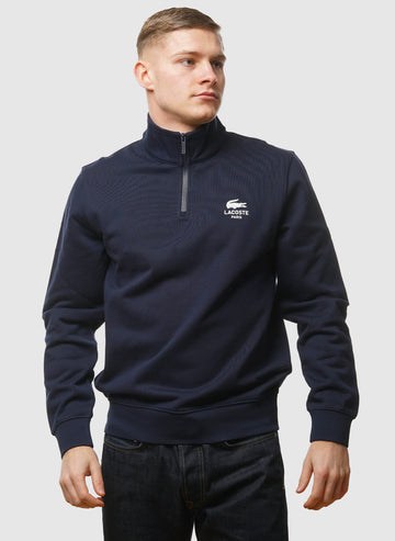 Half Zip Paris Sweatshirt  - Navy Blue