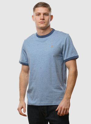 Groves Ringer T-Shirt  - Powder Blue Marl