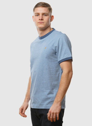 Groves Ringer T-Shirt  - Powder Blue Marl