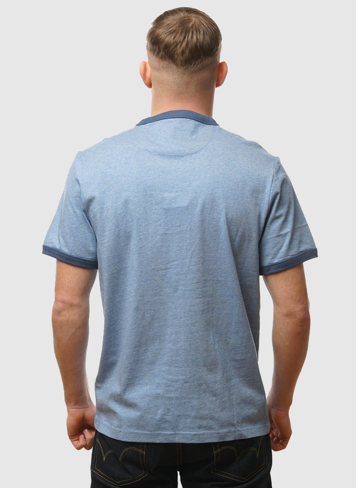 Groves Ringer T-Shirt  - Powder Blue Marl