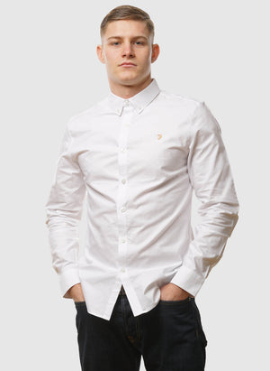 Brewer Slim Fit Hemd - White