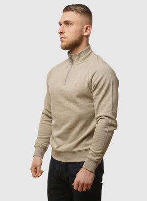 Jim 1/4 Zip Sweatshirt - Hazelnut Marl