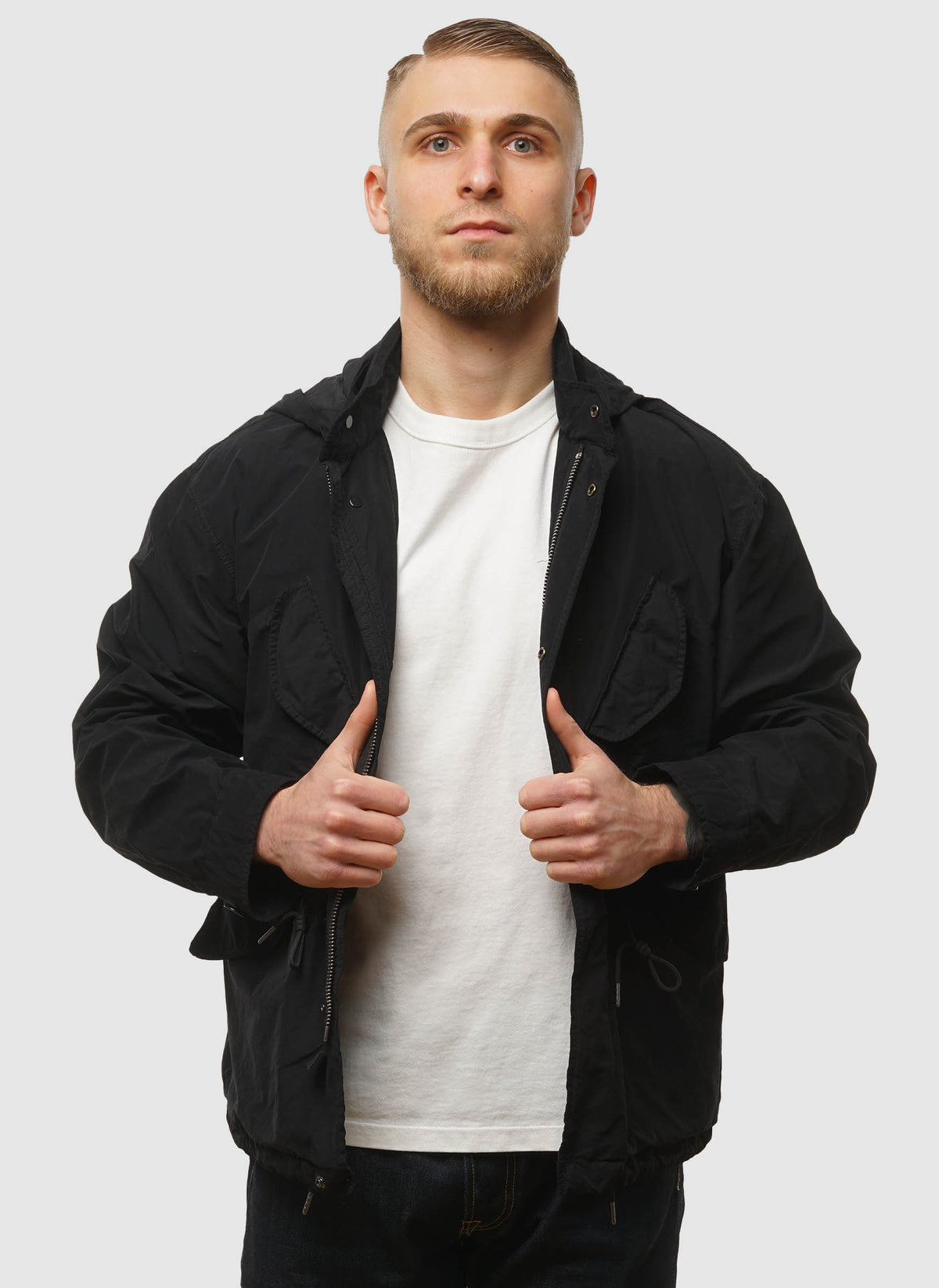 Twill 2/1 Microfibra Goggle Jacket - Black