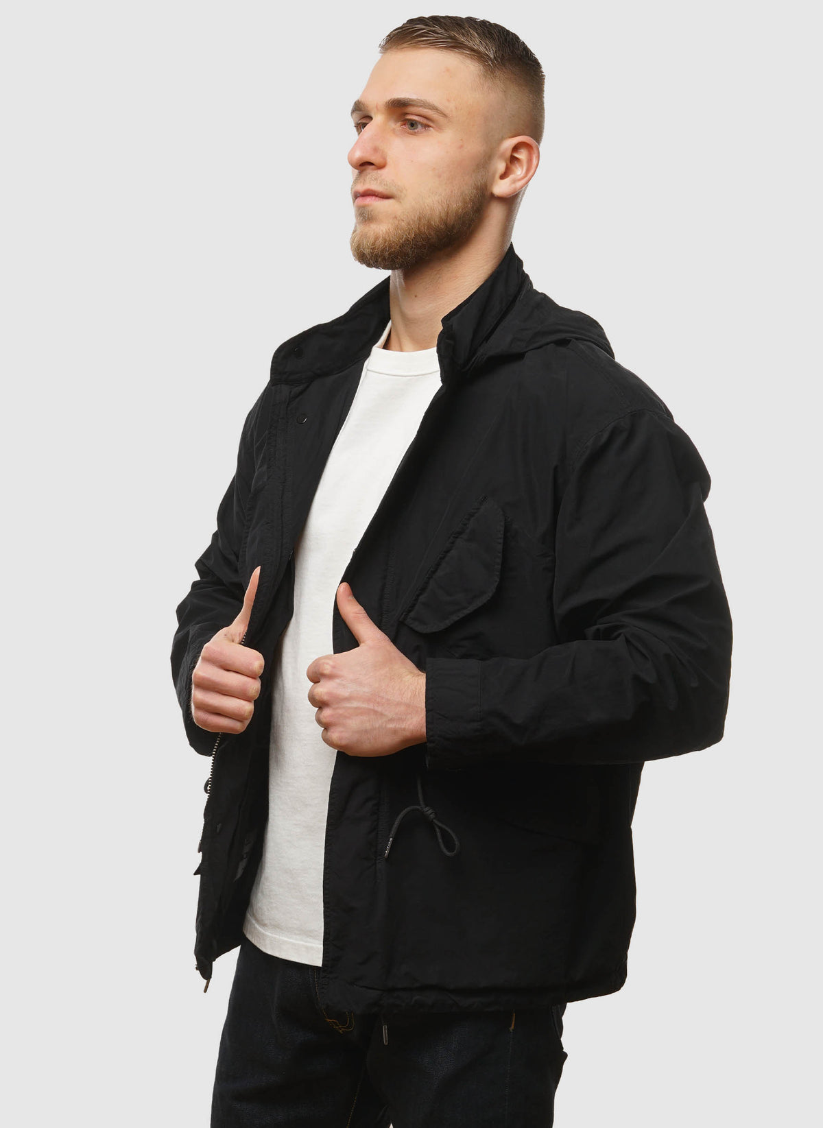 Twill 2/1 Microfibra Goggle Jacket - Black