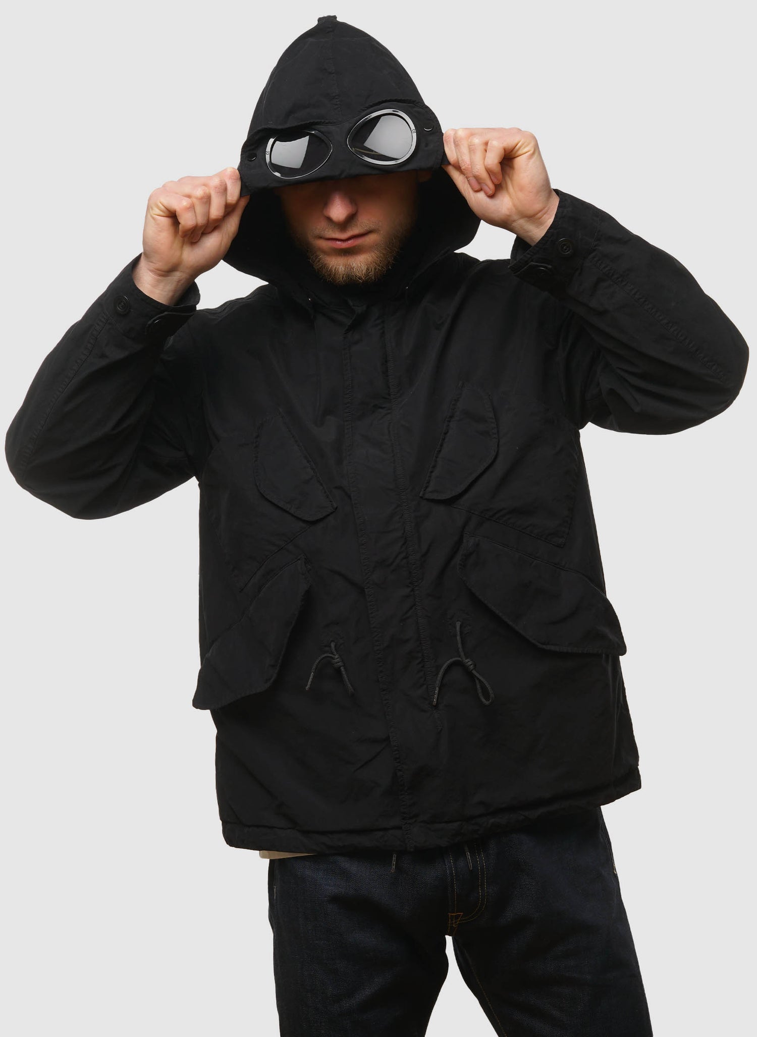 Twill 2/1 Microfibra Goggle Jacket - Black