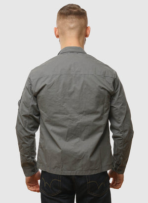 Organic Gabardine Lens Overshirt - Smoked Pearl