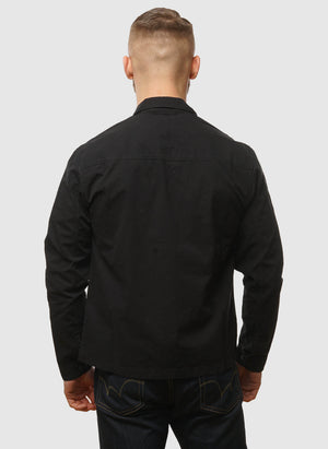 Organic Gabardine Lens Overshirt - Black