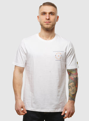 Lyle Athletic Graphic T-Shirt - White/ Kinetic Orange