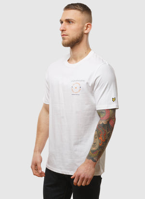 Lyle Athletic Graphic T-Shirt - White/ Kinetic Orange