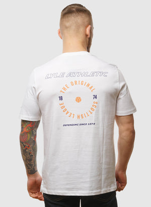 Lyle Athletic Graphic T-Shirt - White/ Kinetic Orange