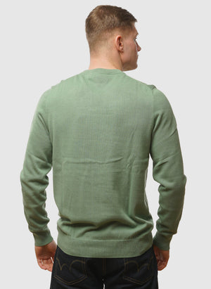 Cotton Crew Neck Jumper - Smoke Green