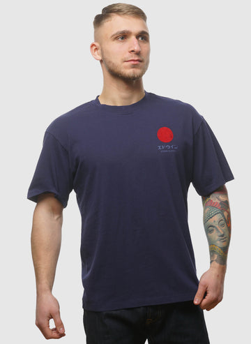 Japanese Sun Supply T-Shirt - Maritime Blue