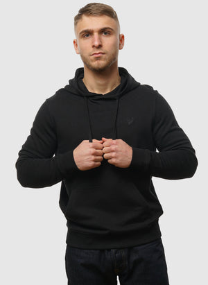 Tonal Eagle Pullover Hoodie - Jet Black