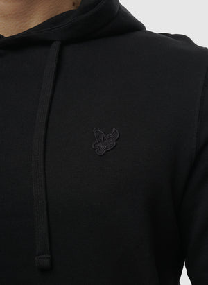 Tonal Eagle Pullover Hoodie - Jet Black