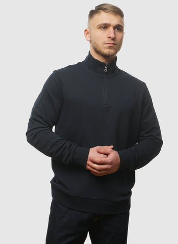 Tonal Eagle 1/4 Zip Sweatshirt - Dark Navy