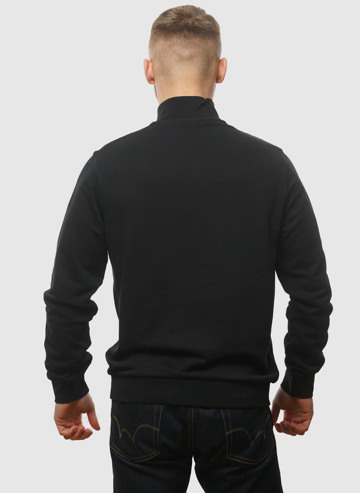 Tonal Eagle 1/4 Zip Sweatshirt - Jet Black