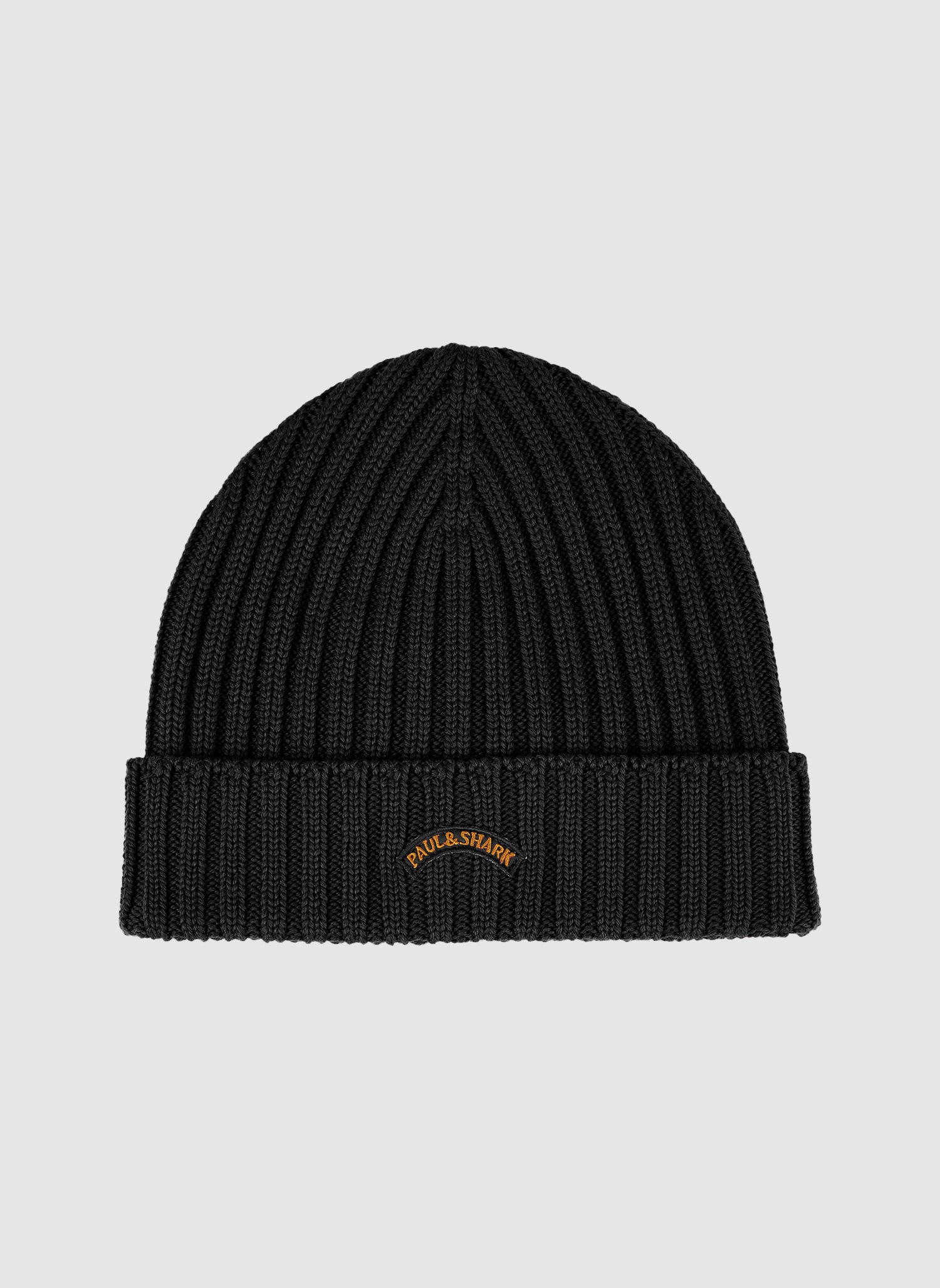 Moon Badge Wool Beanie - Black