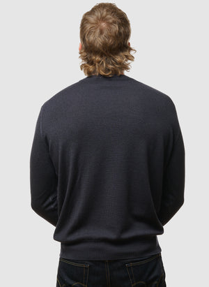 Garment Dyed Wool Jumper - Blue