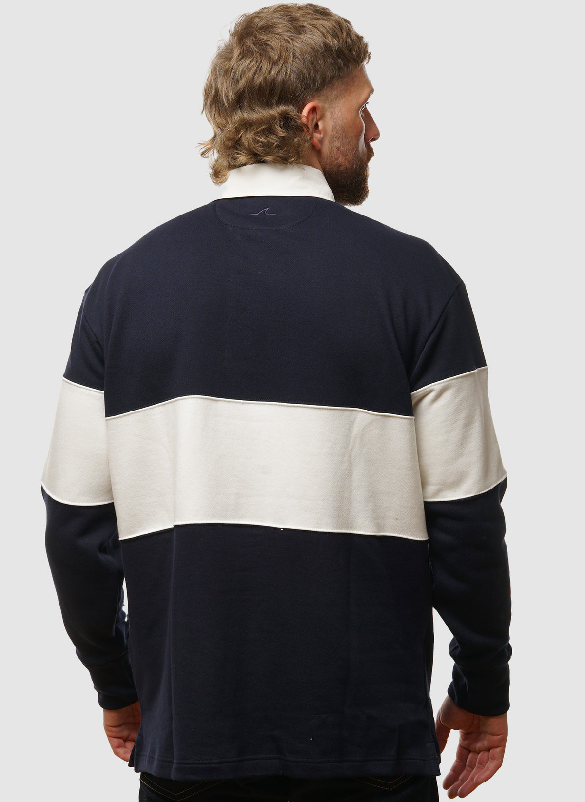 Winter Fleece Poloshirt - Blue/Cream