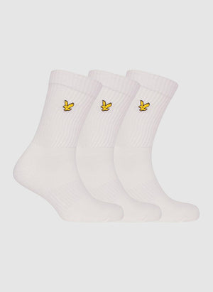 Three Pack Hamilton Tubular Socks - Bright White