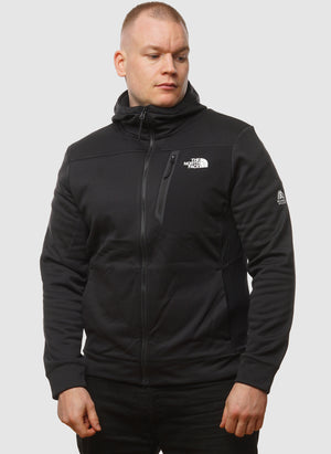 Full Zip Hooded Fleece Jacket - Black