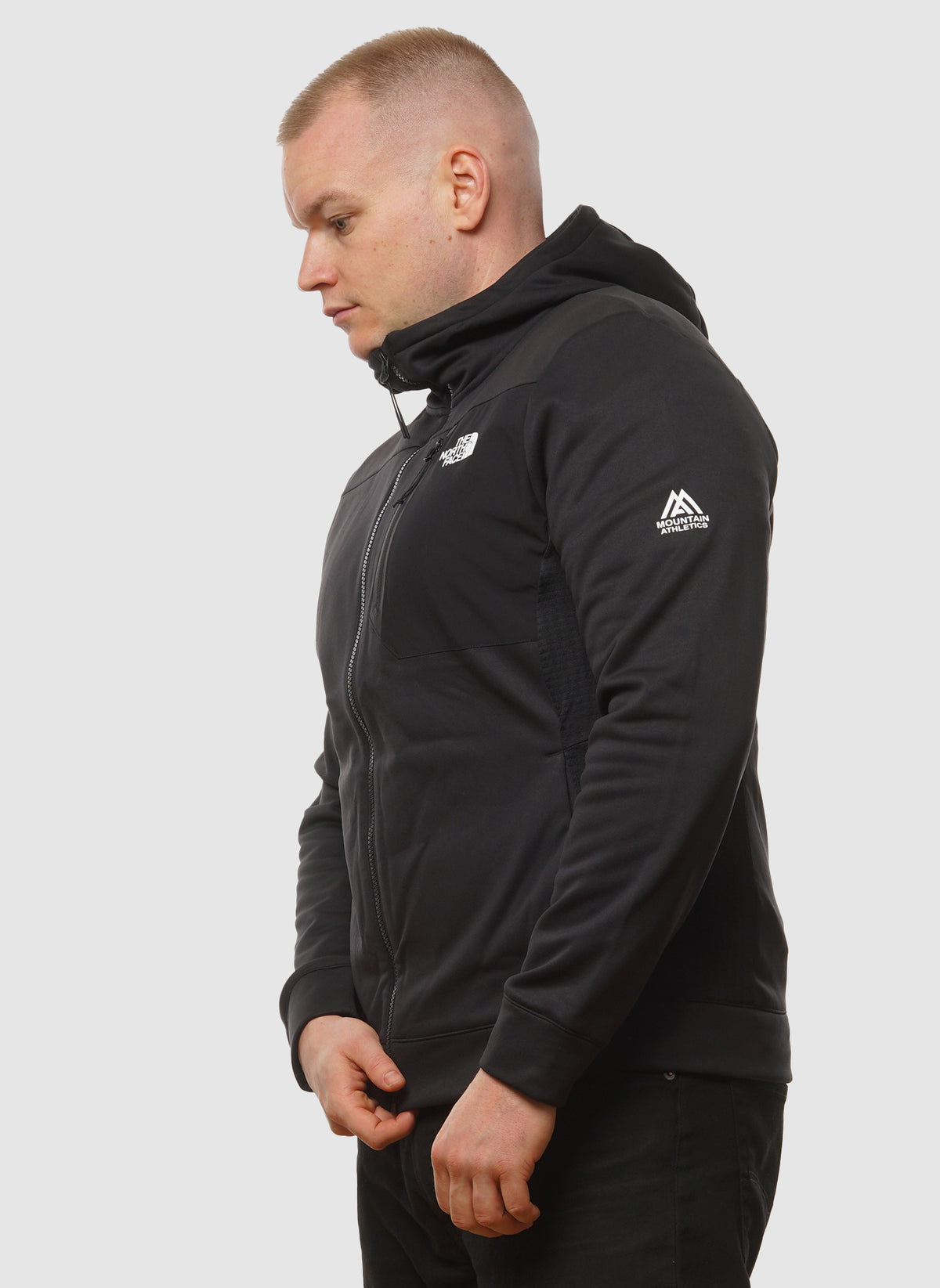 Full Zip Hooded Fleece Jacket - Black