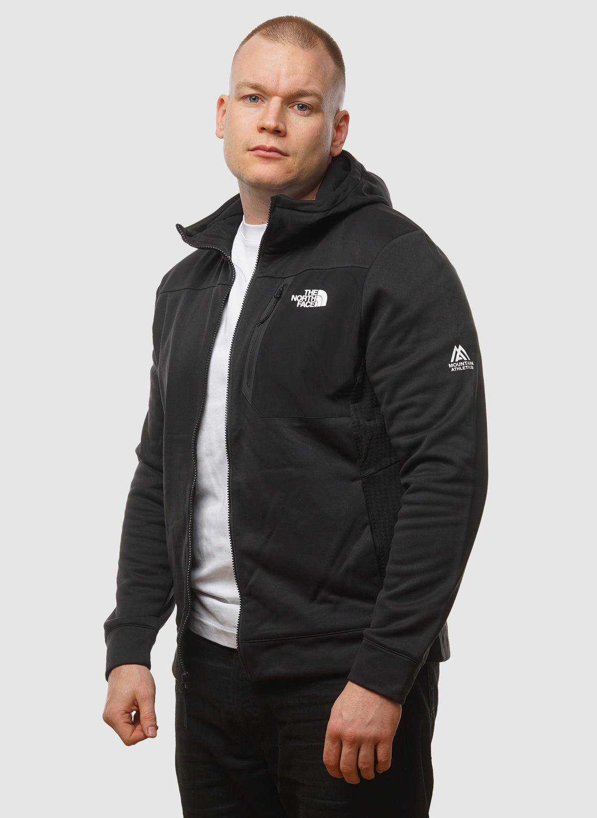 Full Zip Hooded Fleece Jacket - Black