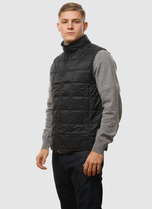 High Neck Inner Down Vest - Black