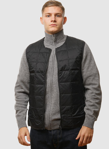 Crew Neck Inner Down Vest - Black