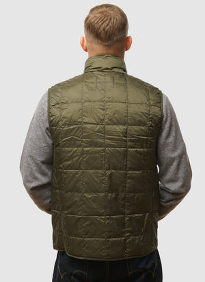 High Neck Inner Down Vest - Dark Olive