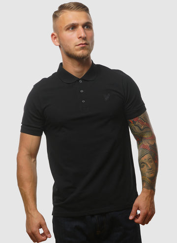 Tonal Eagle Poloshirt - Jet Black