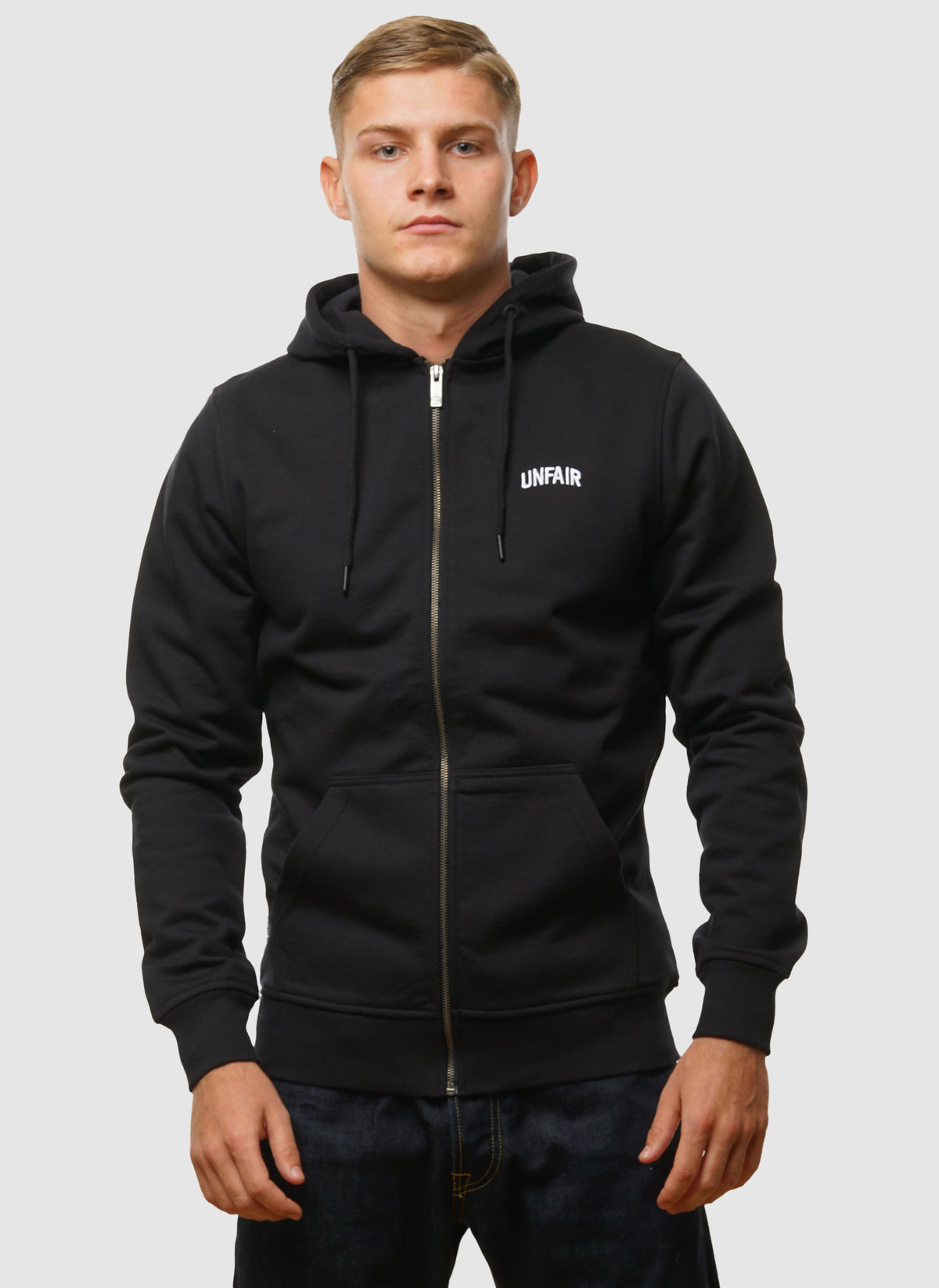 Hooded Heavy Cotton Fullzip - Black